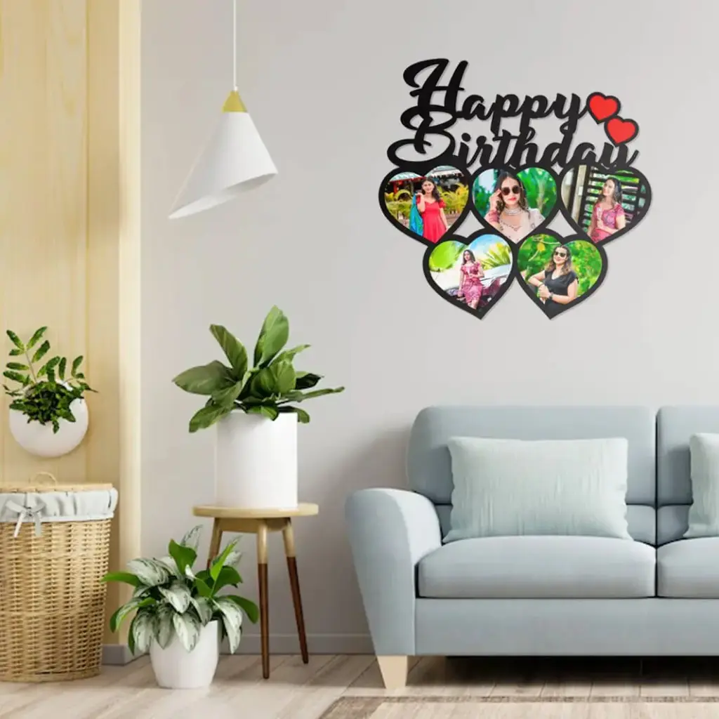 Personalized Wooden Birthday Collage Frame For Birthday Bliss