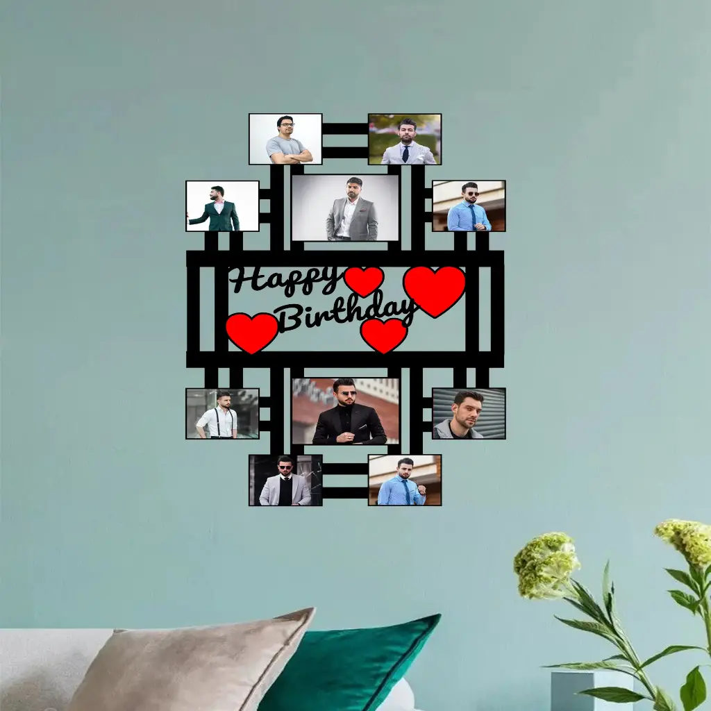 Personalized Wooden Birthday Collage Frame For Cherished Celebrations