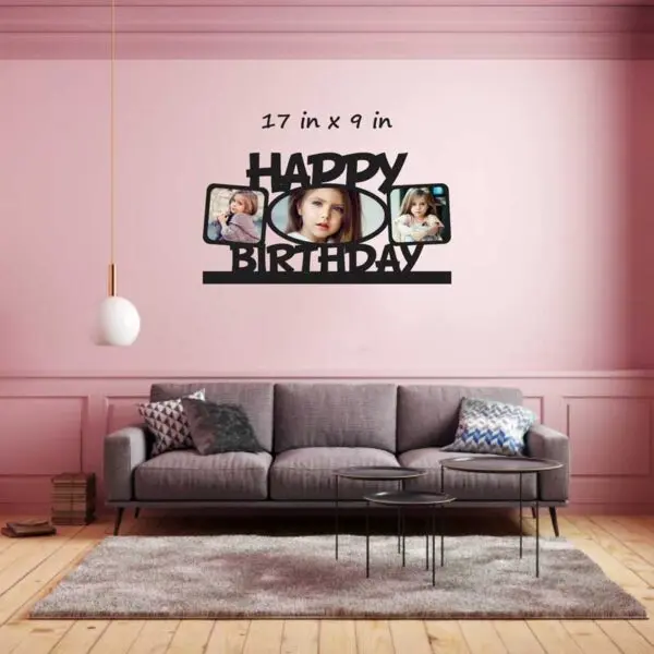 Happy Birthday Wooden Collage Photo Frame