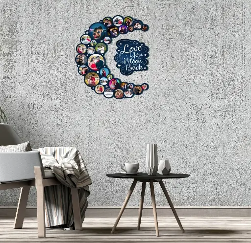 Celestial Moon-Shaped Photo Frame – Personalize Your Night Sky